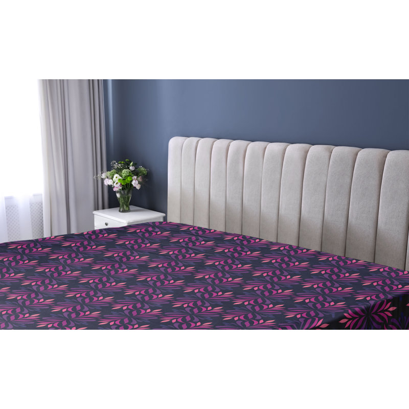 Drap-housse à motif floral Ambesonne, Drap-housse de taille simple, Mauve foncé, rose, violet / floral