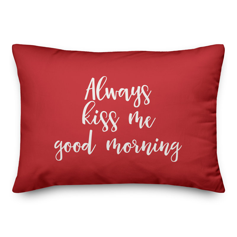  Coussin décoratif "Always Kiss Me Good Morning", Rouge