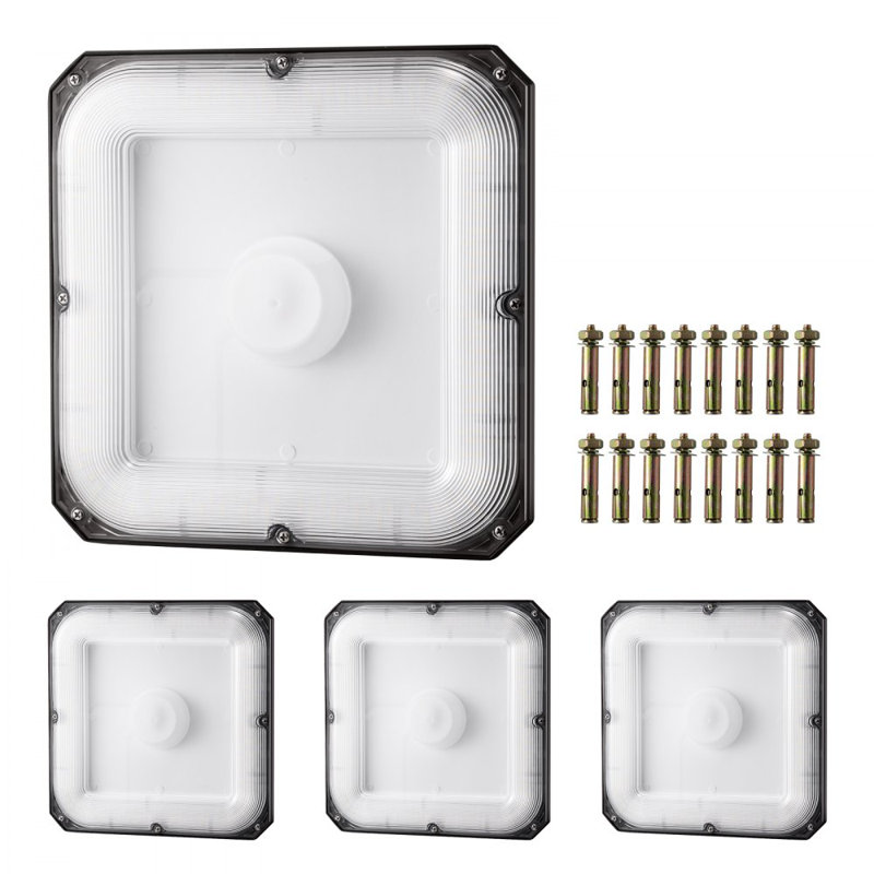 Paquet de 4 auvent à DEL avec éclairage extérieur 80W 8800LM 5000K