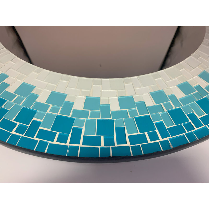 Miroir mural en mosaïque Sigler, Bleu / bleu pâle