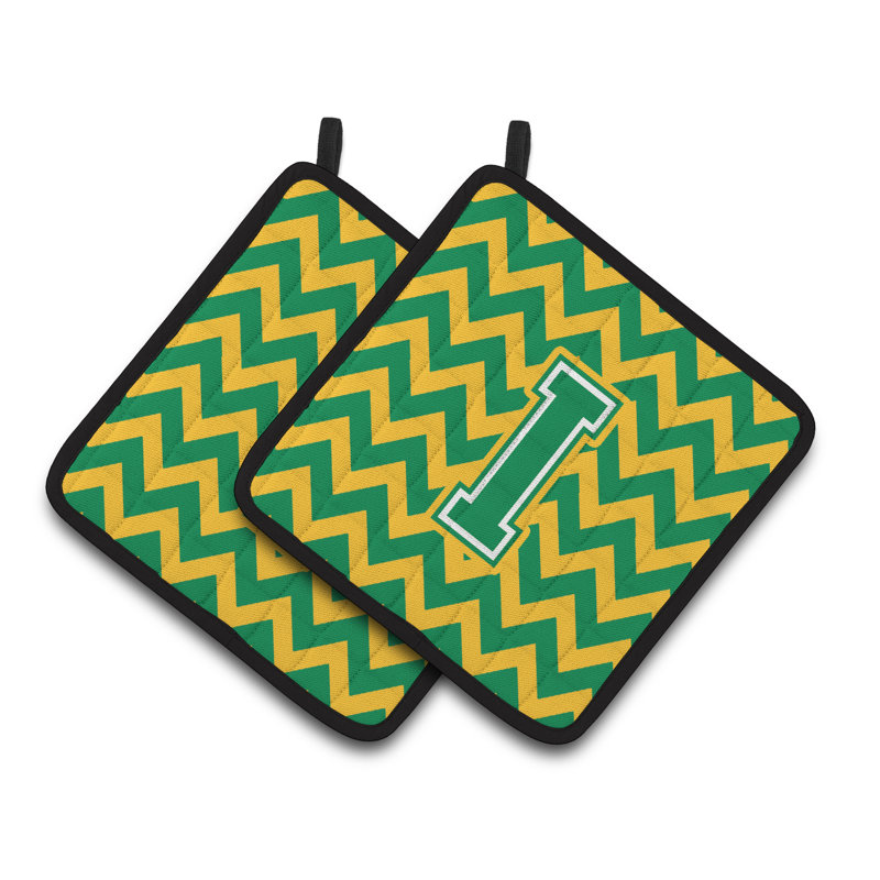 Poignée à chevrons, I, Vert/doré