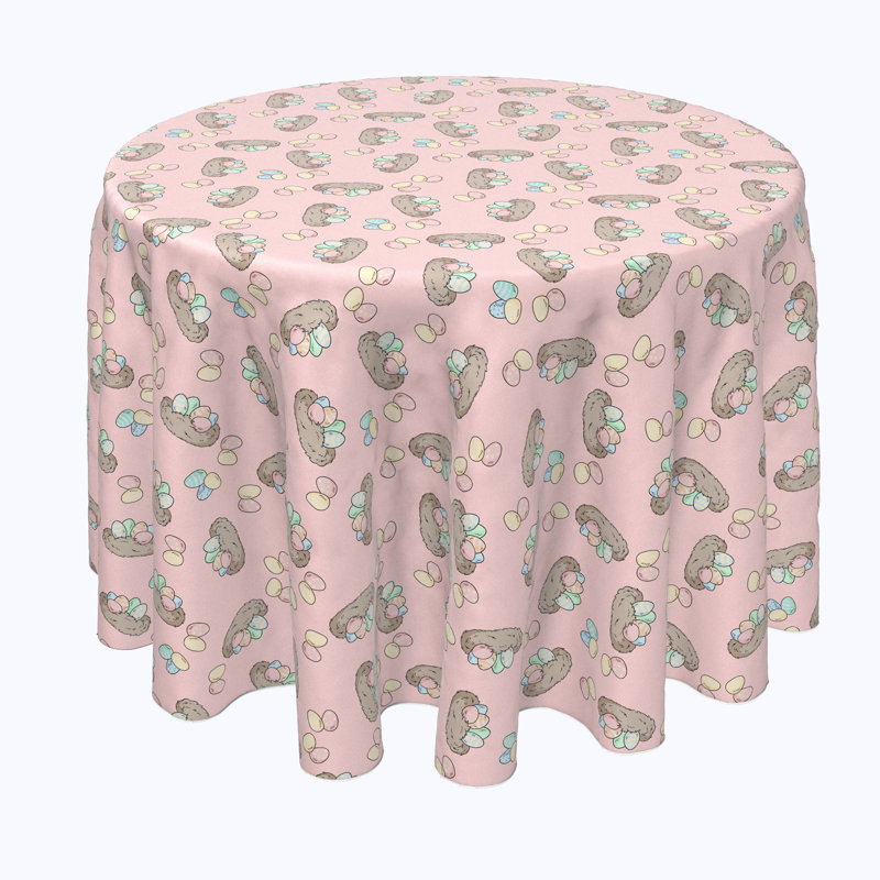 Earl Geometric Round Easter Tablecloth, 114" x 114"