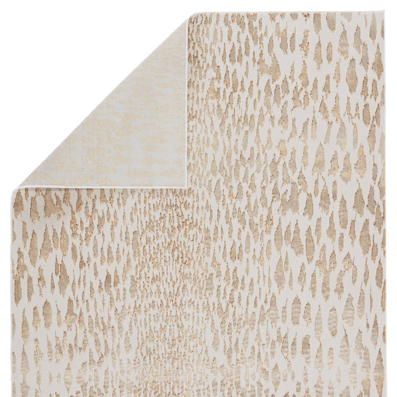Tapis beige à imprimé animalier Malilla, Rectangle 5 pi x 7 pi 6 po