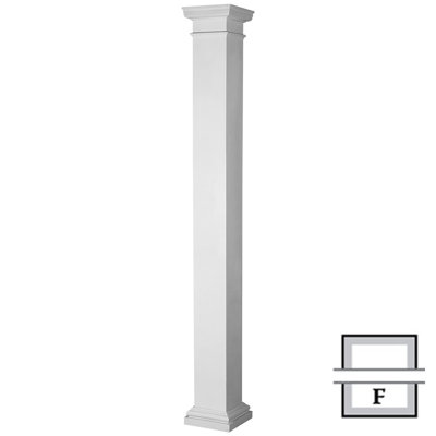 Colonne de la série Endura-Stone Pro, tige carrée non effilée et base toscane, plan type F - divisé en deux