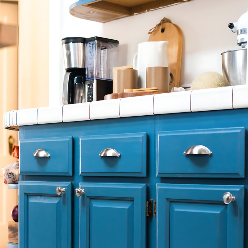 Satin Nickel Brushed Cup Pull with Mounting Hardware