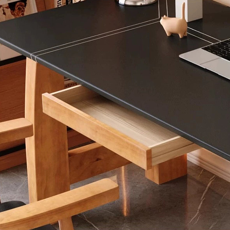 Black+Cherry Rectangular Solid + Manufactured Wood desks, 27.56" H x 70.87" W x 27.56" D
