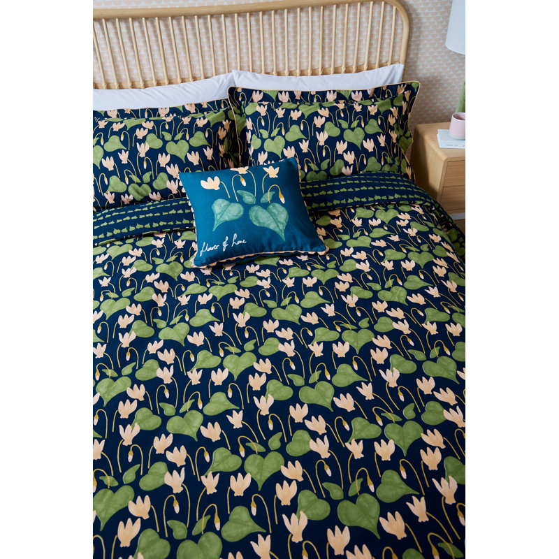 Cotton Floral Duvet Cover Set with Pillowcases Included, Double - 2 Standard Pillowcases