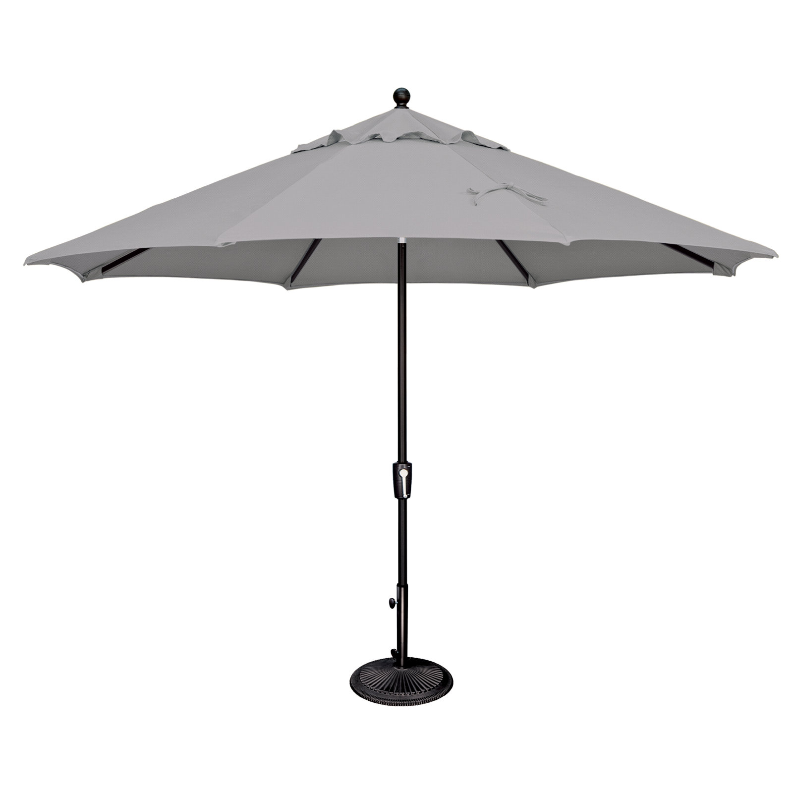 Launceston 132'' Outdoor Umbrella, Canvas Black Sunbrella® Canvas, Gray Textured Tweed