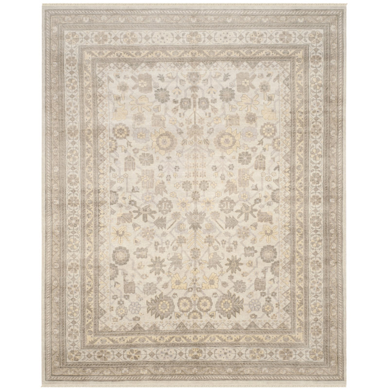 Oriental Hand-Knotted Wool Rug Oriental, Rectangle de 10 pi x 14 pi