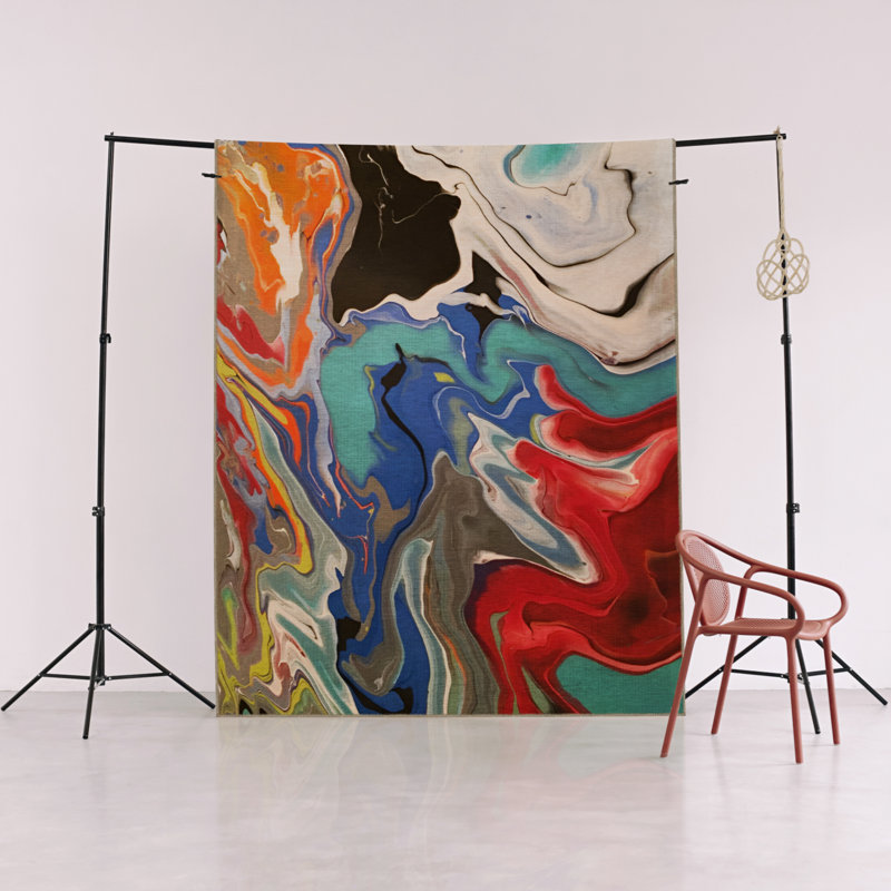 Rusanda Performance Washable Abstract Indoor / Outdoor Rug, Rectangle 4'7'' x 6'7''