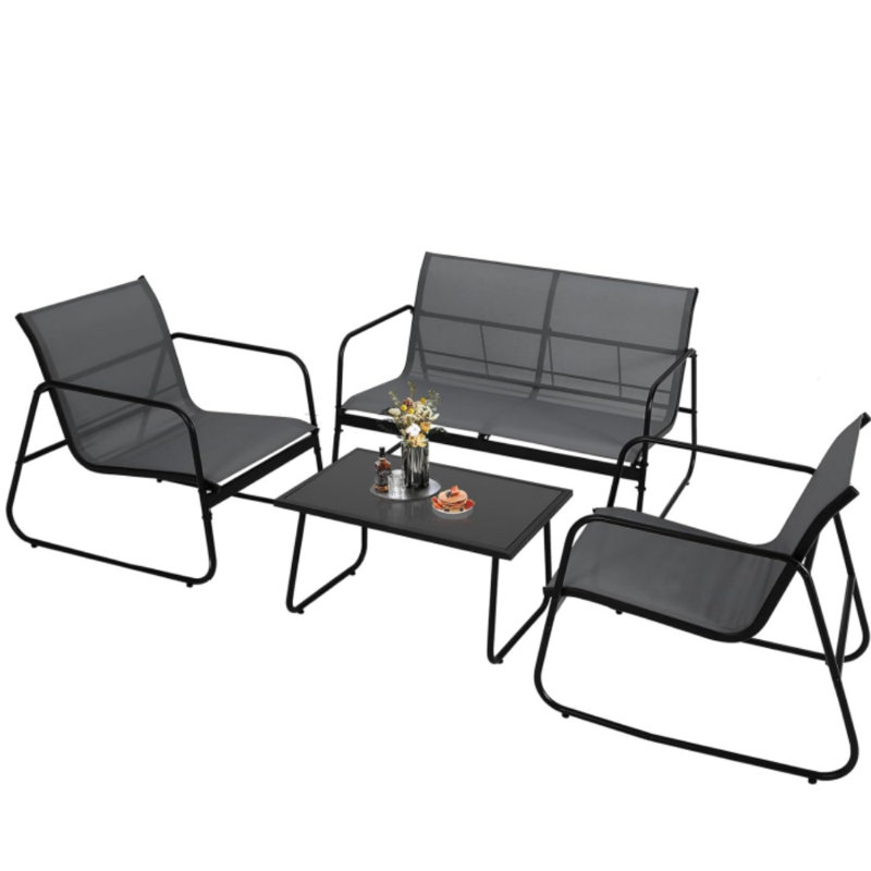 Metal 4 - Person Multiple Chairs Seating Group