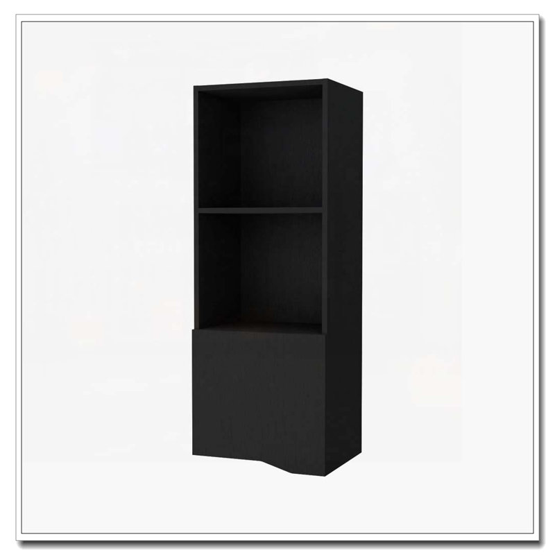 Armoire murale noire avec une porte, Black