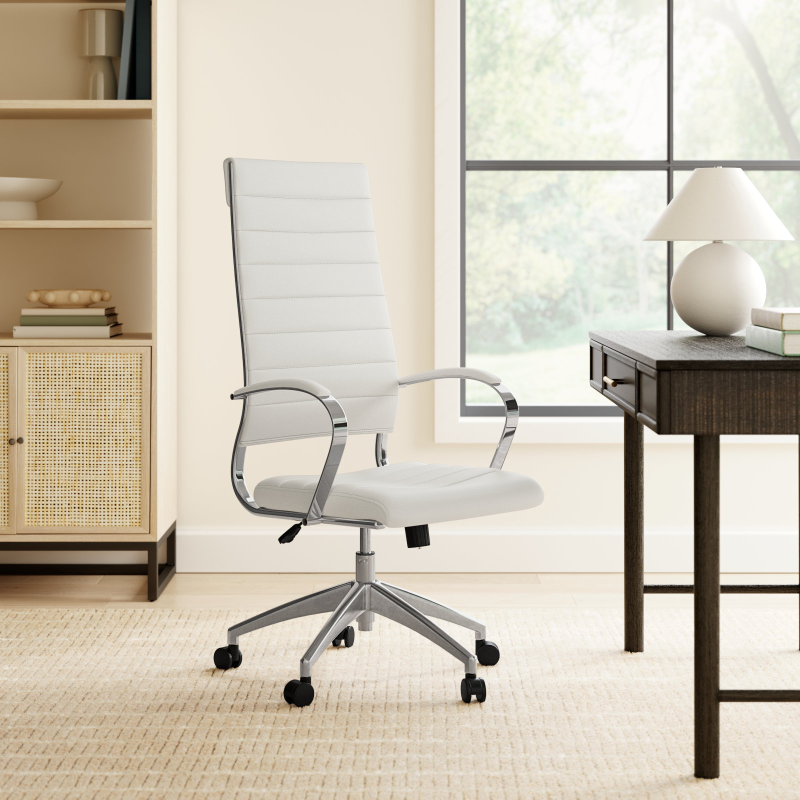 Rossie Swivel Office Chair, White