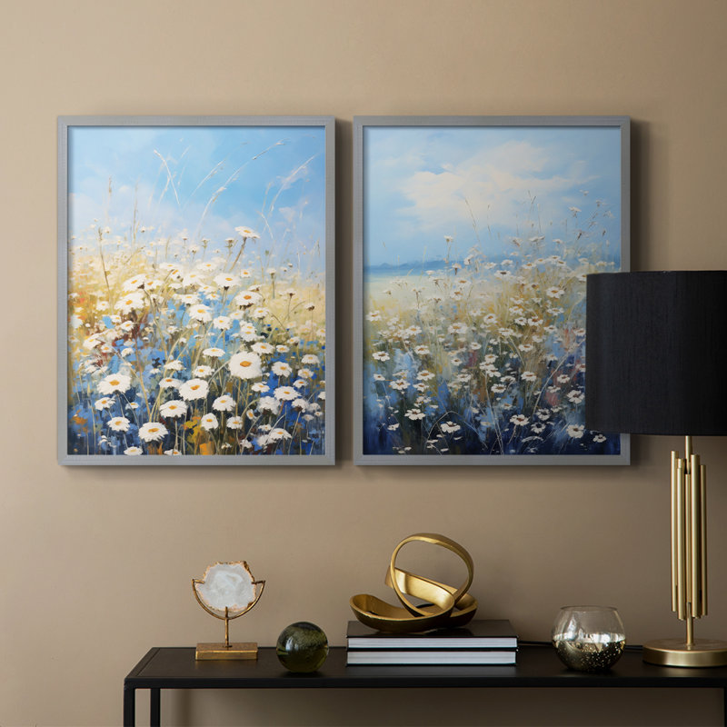 Impression encadrée FLORAL Series I-Premium - prête à être accrochée - aucun clou requis - aucun clou requis, Vert