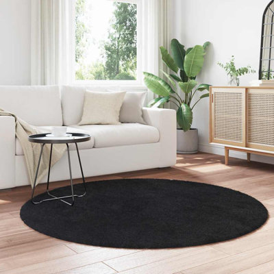 Shaggy Rug High Pile NAVARRA Black Polyester