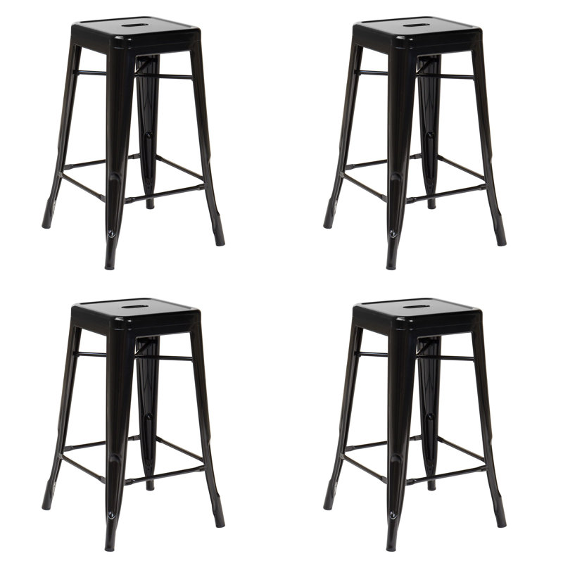 Tabouret de bar et de comptoir Cheryllynne, Tabouret de comptoir (siège d'une hauteur de 26 p, Noir