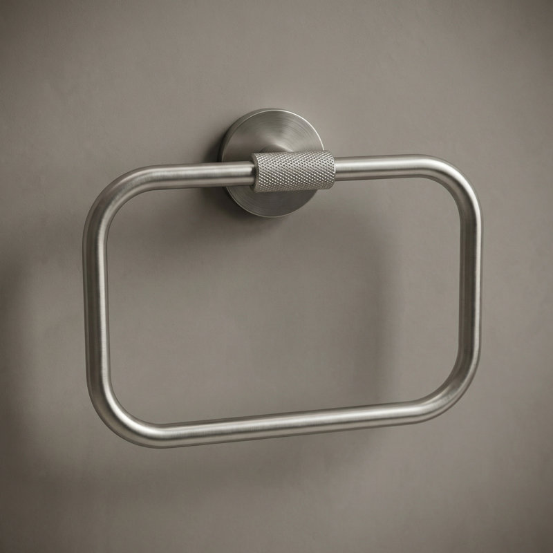 Forward Square Towel Ring, Brushed Nickel