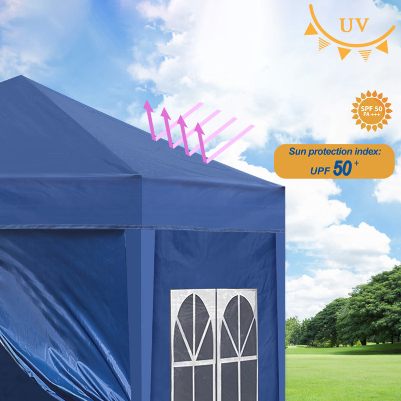 Amoi 2m x 2m Steel Pop-Up Gazebo, Blue