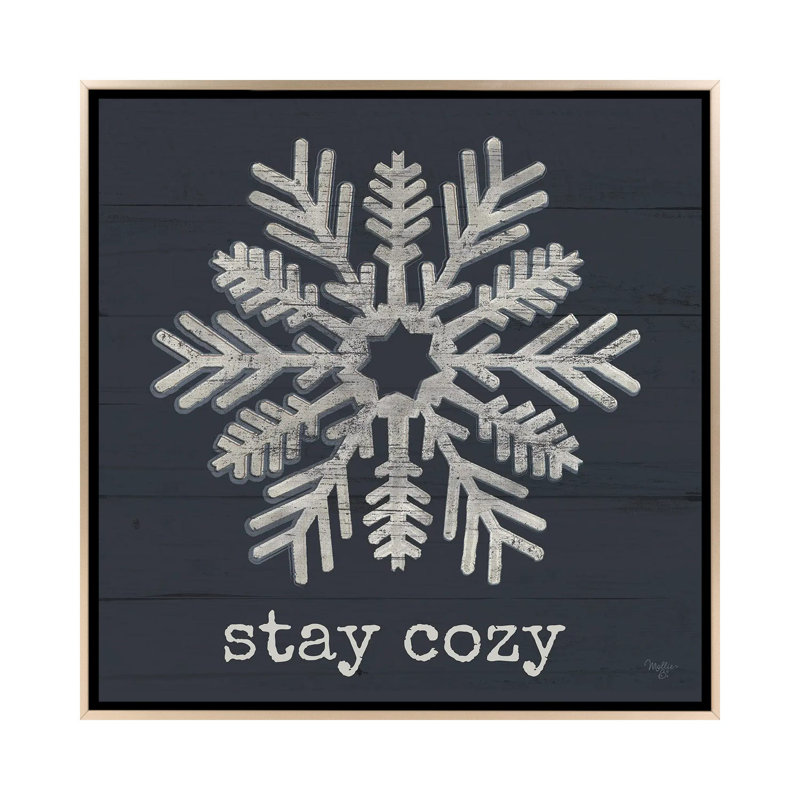 «Stay Cozy Snowflake», reproduction d'art sur toile encadrée, H 18 po x l 18 po, Impression encadrée sans passe-partout
