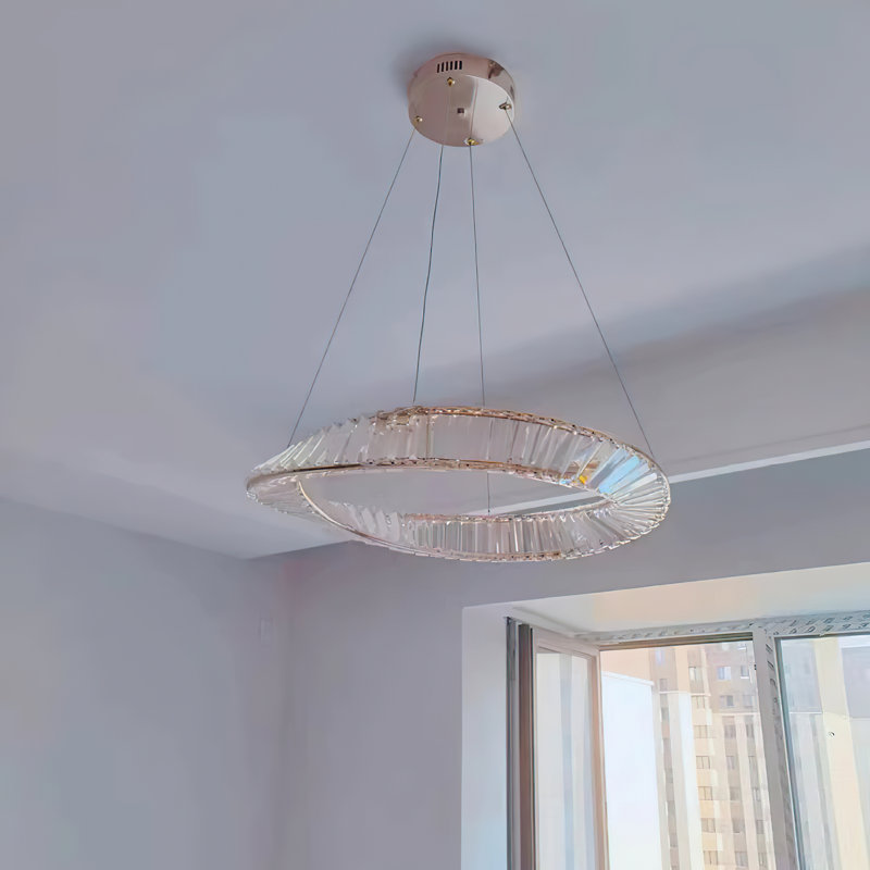 Dimmable light Ring Crystal Chandelier with LED lights