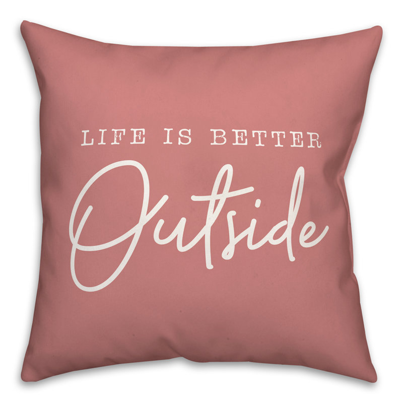 Housse et insert de coussin carré extérieur Better Better 9, 16 po x 16 po, Rose