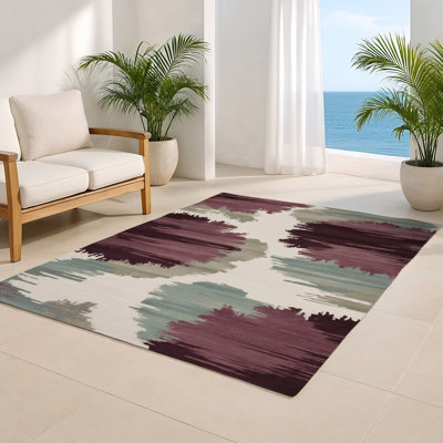 Watercolor Brown Indoor and Outdoor Area Rug