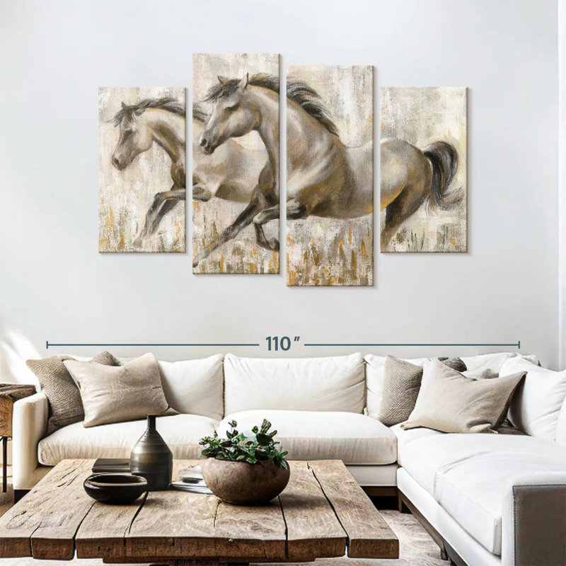 Brampt Two Running Horses, 54'' H x 84'' W