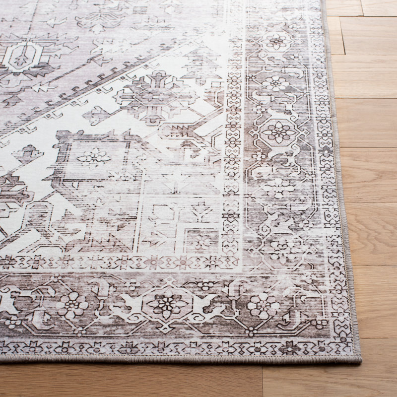 Tapis oriental beige / gris Delvalle, Rectangle 2 pi 6 po x 22 pi