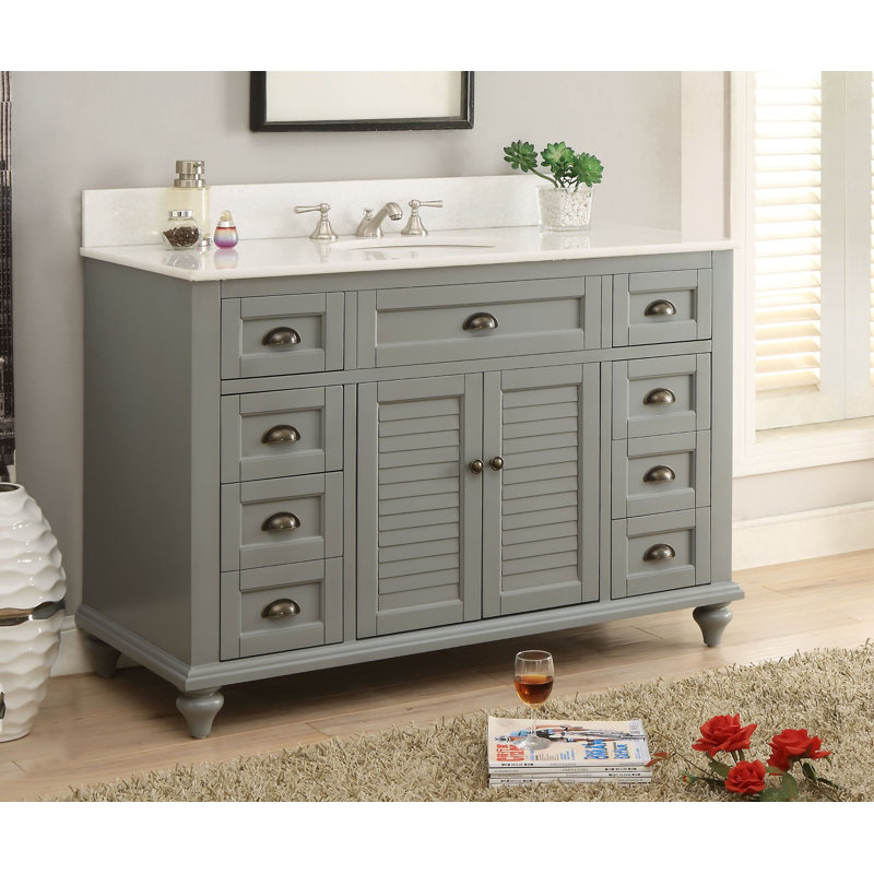 Ensemble de meuble-lavabo simple 49 po Evelyn, gris