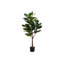 Arbre artificiel 47 po Stacy, 51 feuilles de soie avec pot noir Stacy
