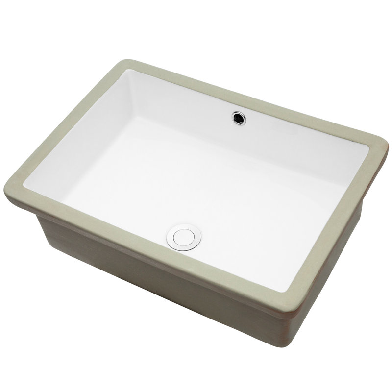 22X15.5 Ceramic Undermount Bathroom Sink With Overflow - White, Modern Design, Adds Value To Bathrooms 22"X15.5" Sleek Enhances Aesthetics