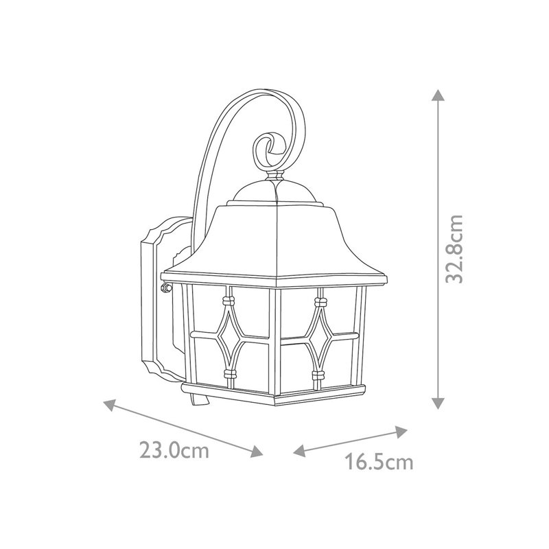 Hetherington Black 32.8cm H Frosted Glass Outdoor Wall Lantern