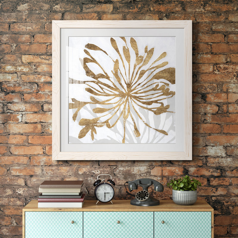 Golden Gilt Bloom I-Premium, reproduction encadrée prête à être accrochée, H 17 po x l 17 po x P 1,5 po, Cadre blanc