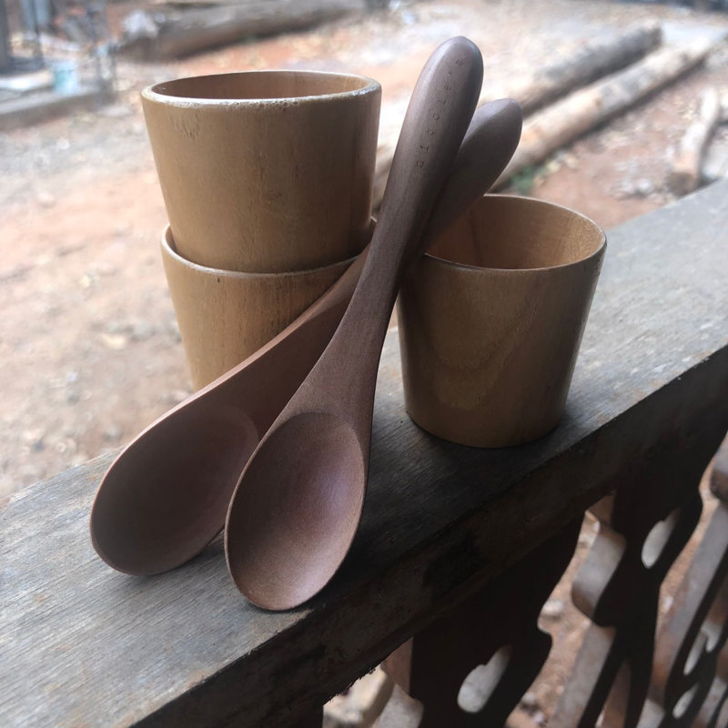 Village Teak Decorative Plate in Manilla