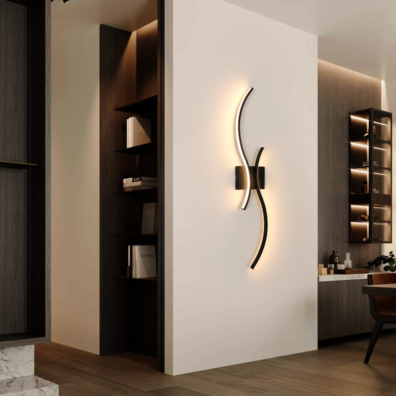 LED Flush Hardwired Mounted Sconce, Black
