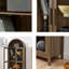    Vitrine arquée 67 po avec éclairage DEL et portes en verre trempé - brun mat-2072538707