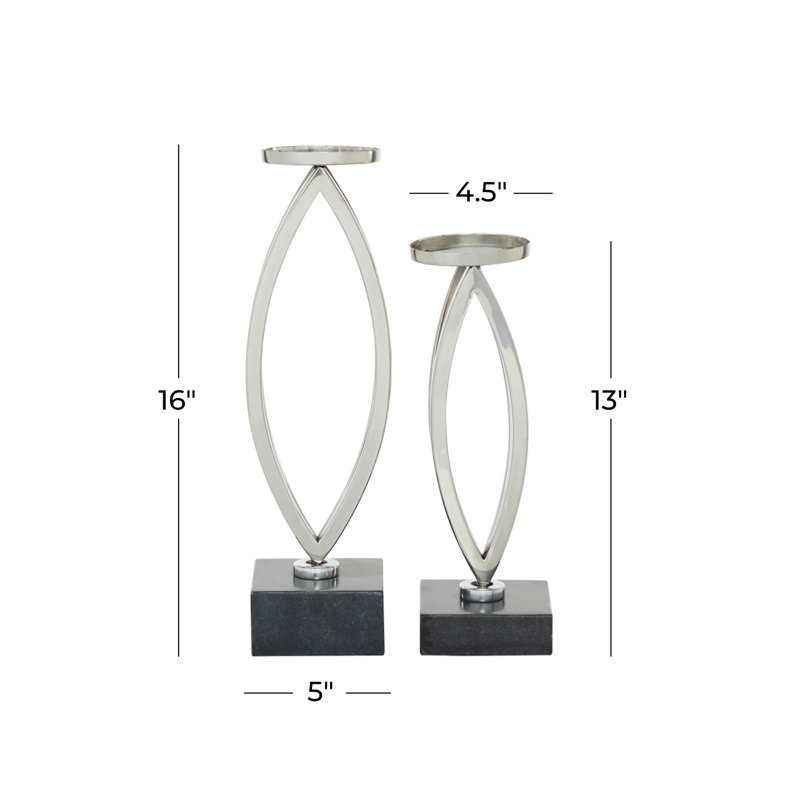 15.45'' H Tabletop Candlestick, Silver