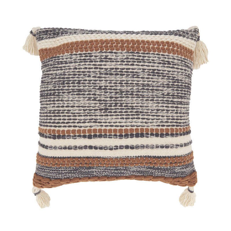 Housse de coussin décoratif à franges colorées