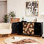Armoire de rangement vieillie avec motif en nid d'abeille, armoire d'appoint moderne avec portes pour buffet de hall d'entrée Buffet de salon