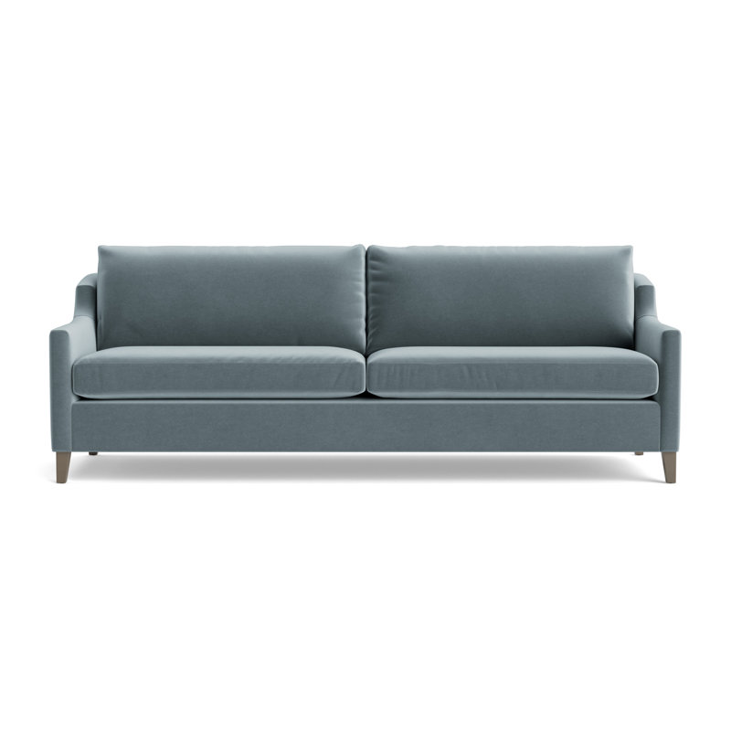 Gigi No Skirt 95 Sofa, Performance Velvet - Harbor, Driftwood