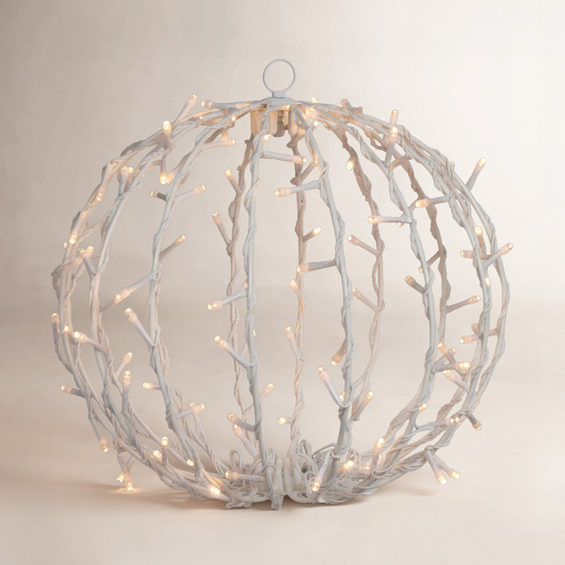 Boule lumineuse de Noël lumineuse suspendue, H 13 po x l 13 po x P 13 po
