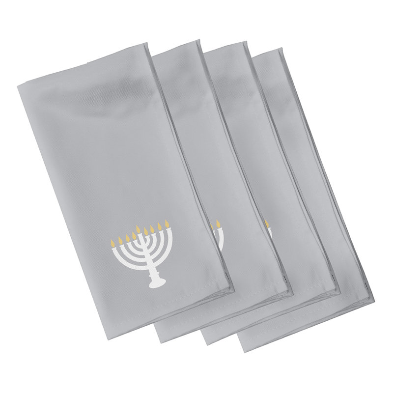 Lallah Polyester Traditional Napkins, Grey