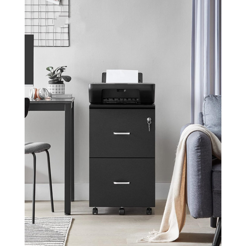 43cm Wide 2 -Drawer Mobile File Cabinet, White