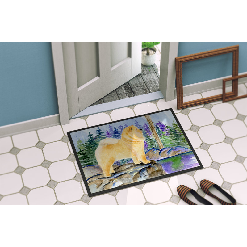 Tapis de porte d’intérieur anti-dérapant chow chow, Rectangle 2 pi x 3 pi