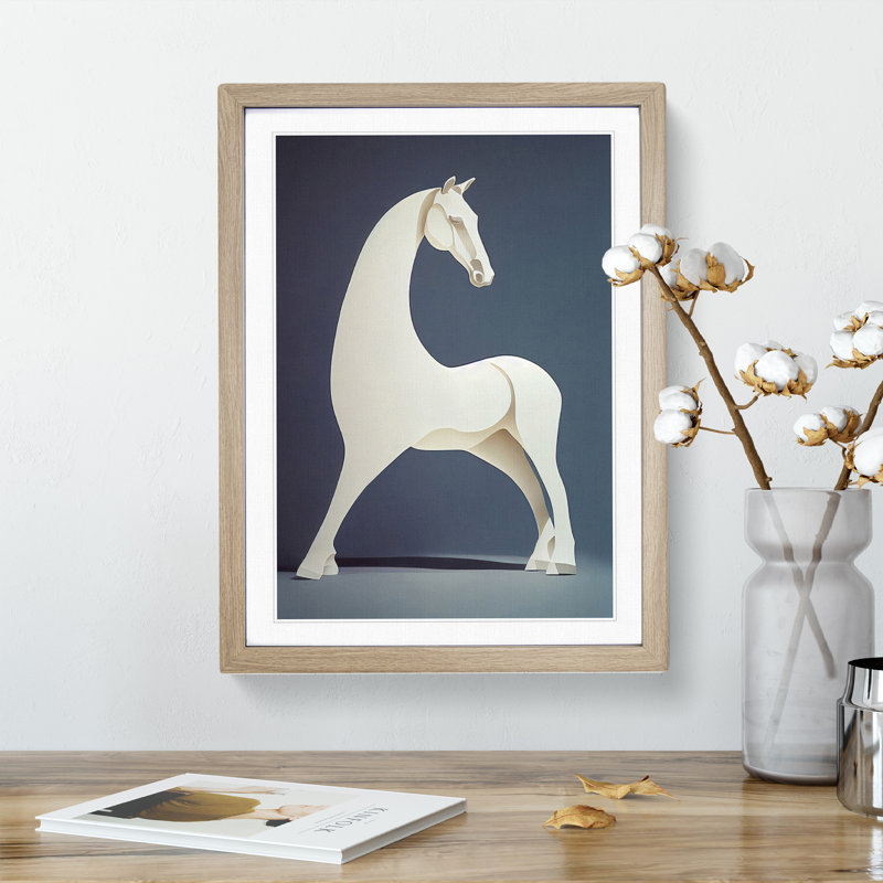 Horse - Framed Print, 46cm H x 34cm W x 2cm D, Oak