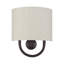 Applique murale 1 lumière ADA en bronze anglais avec abat-jour en tissu avoine fabriqué à la main avec tissu blanc à l'intérieur-949673979