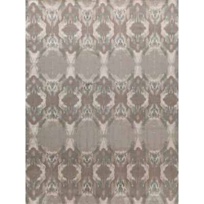 Mowry Ikat Area Rug in Taupe/Gray/Silver