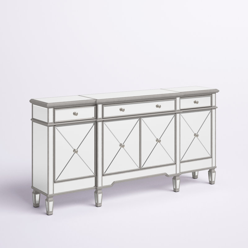 Caila 3 Drawer Sideboard, 36" H x 72" W x 14" D, Silver