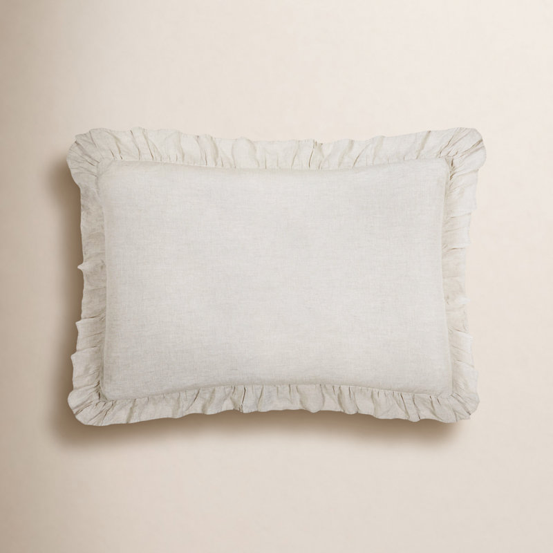 Charlie Linen Lumbar Pillow Cover & Insert, Flax
