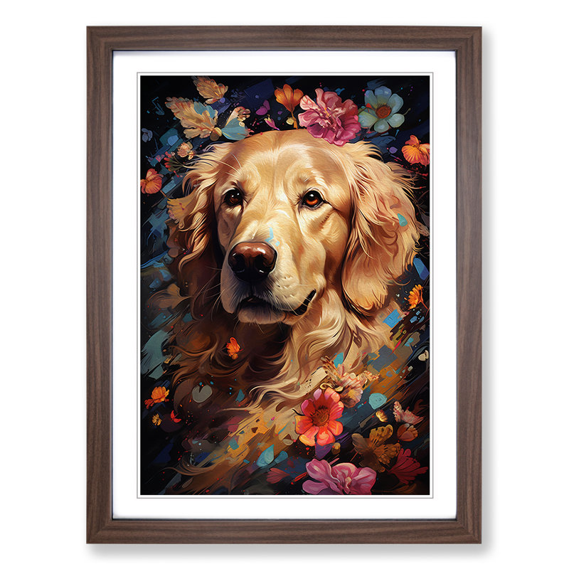 Golden Retriever Modern No.3 - Framed Print